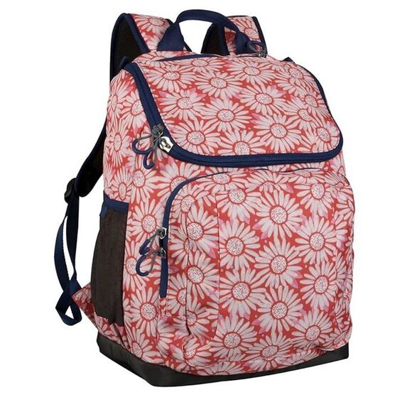 Embark Backpack Red /Pink Floral Padded Pockets for Tablet Laptop Back To School - Picture 1 of 13